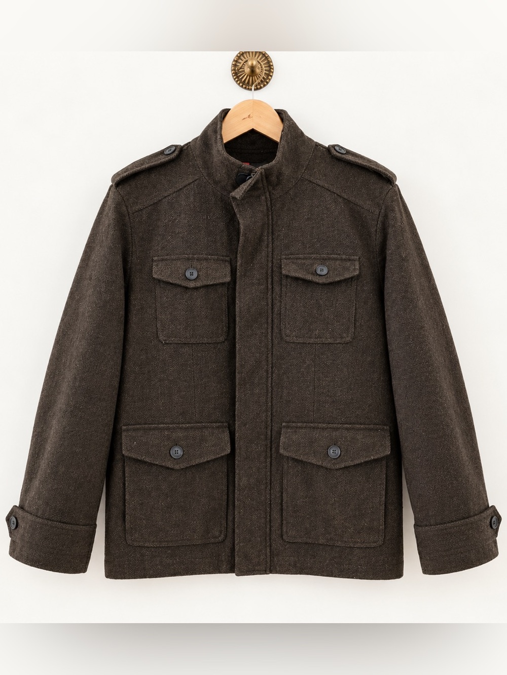 Dockers Men’s Wool Blend Herringbone Jacket Coat Size Large